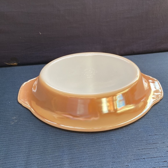 469 Vintage Peach Luster Fire King Divided Dish - Picture 1 of 7